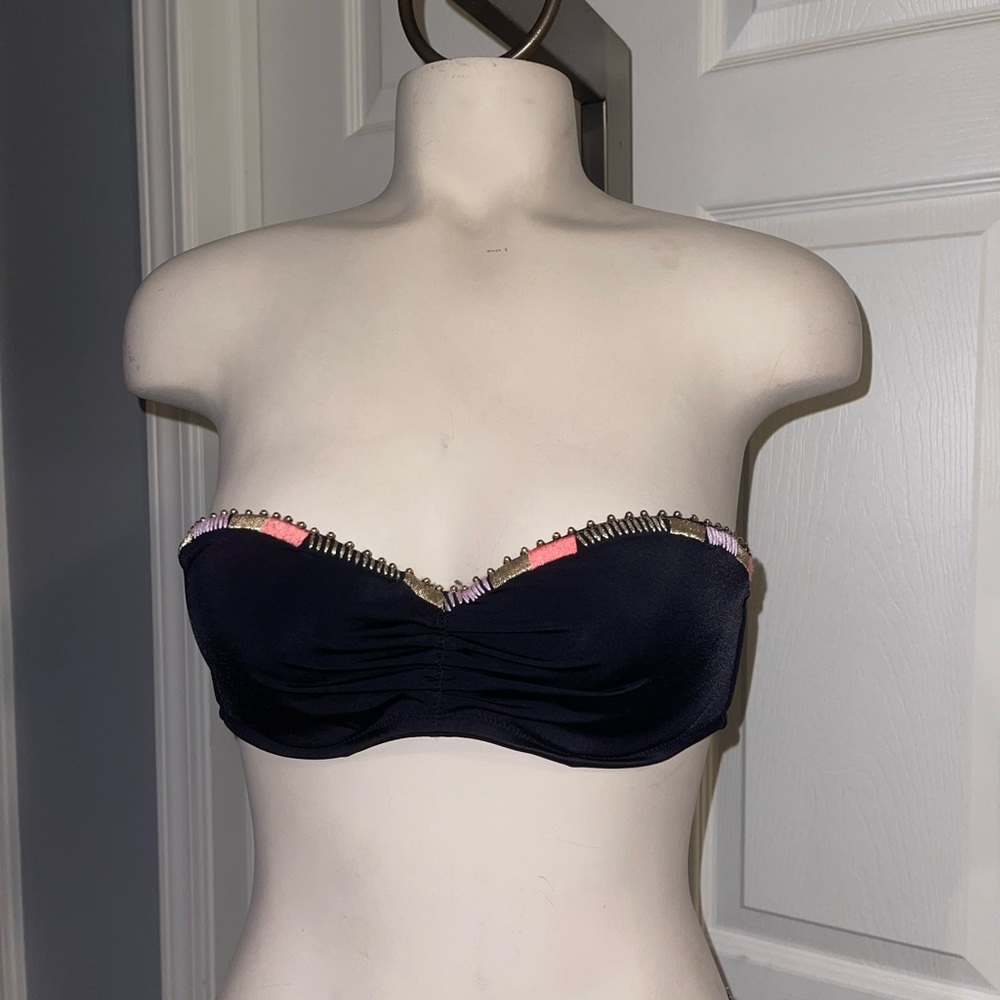 Victoria's Secret Black and Pink Bikini top size 34b EUC